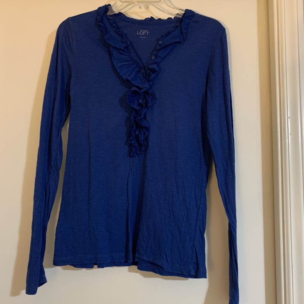 LOFT blue long sleeve shirt